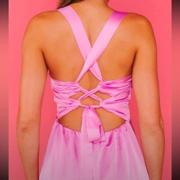 NWTs Show Me Your MuMu Mina Midi Dress in Pink Size Large - Picture 2 of 4